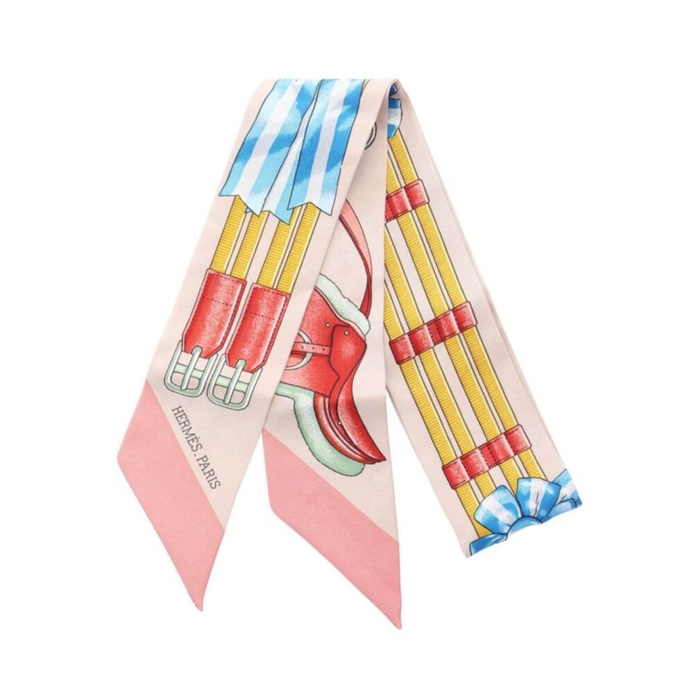 Hermes Twilly JUMPING Silk Scarf